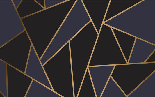 Sfondi a mosaico astratto blu e oro murales