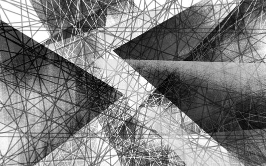 Sfondo d'arte geometrica monocromatica in bianco e nero