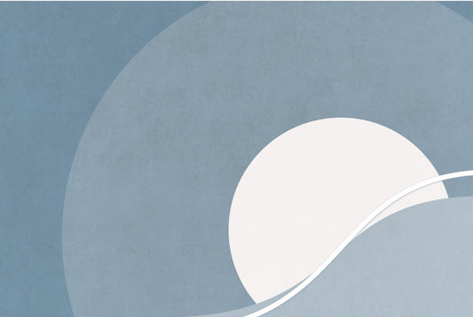 Blau & grau konzentrische abstrakte Tapete Wandbild
