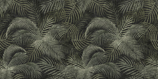 Green Rustic Tropical Palms Wallpaper Mural