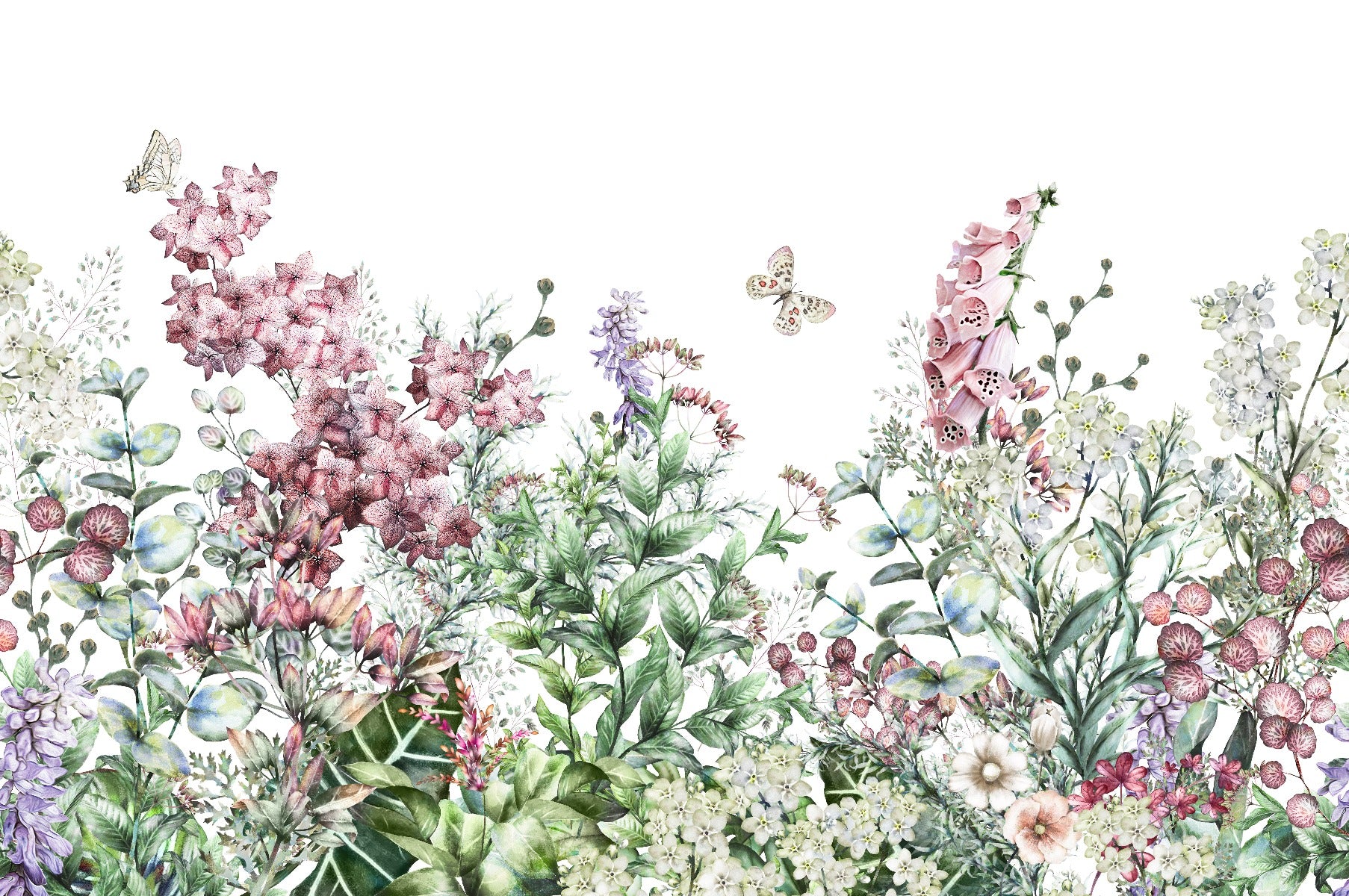 Botaniska vilda blommor och örter tapeter väggmålning