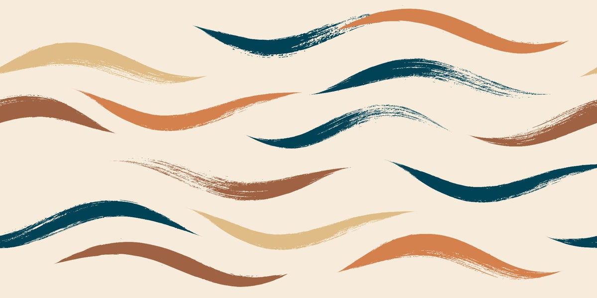 Modello ondulato beige wallpaper murale in your room — zoomed