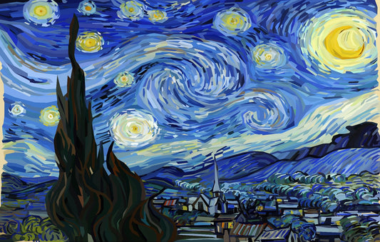Starry Night Van Gogh Design tapet väggmålning