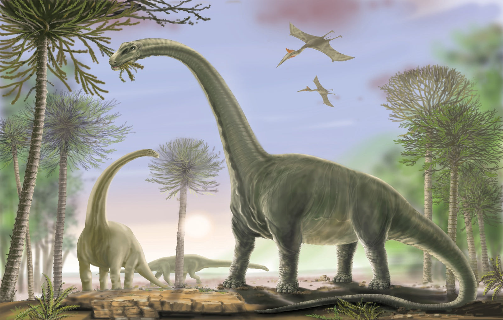Animierter Dinosaurier Wallpaper Wandbild
