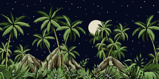 Tropical Night Sky Wallpaper Mural