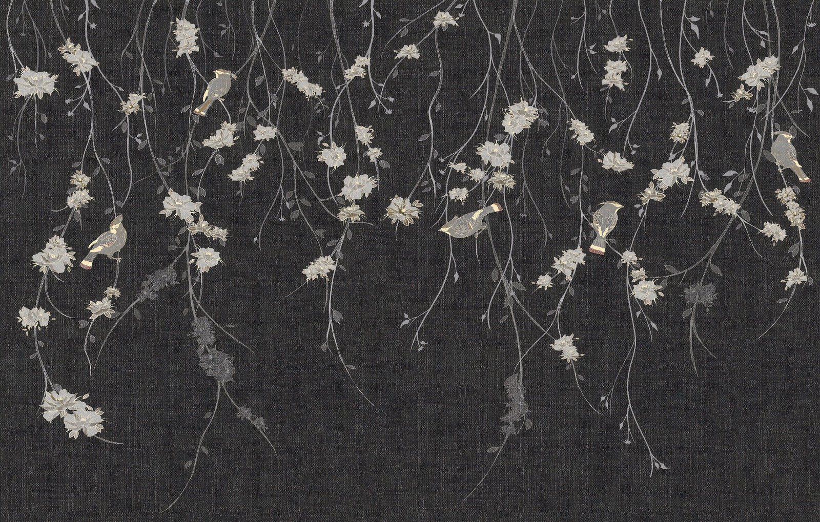 Belle peint peint fleurs noires noires foncées foncées