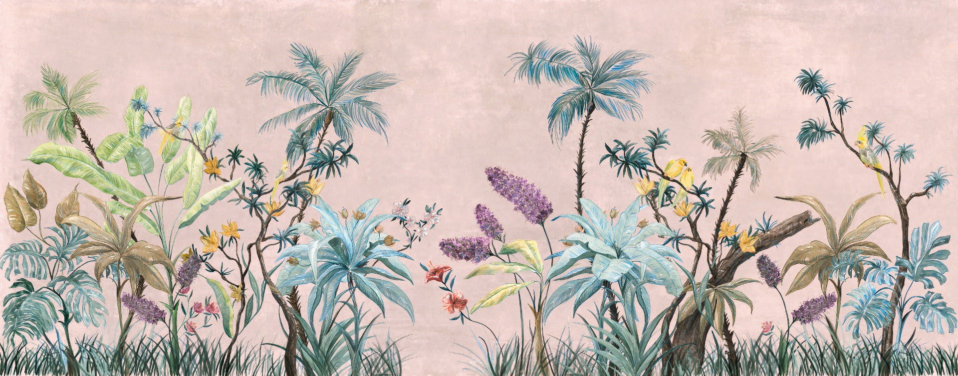 Fond de papier peint rose floral boho in your room — zoomed