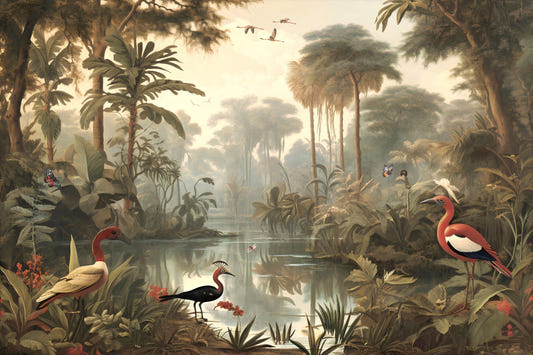 Tropical Coral Island Vintage Wallpaper Mural