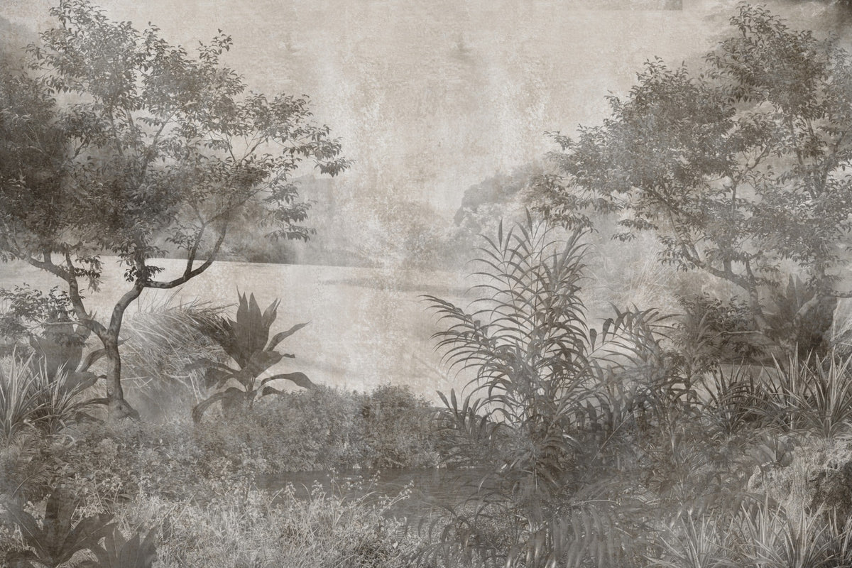 Mural de tapet de palmier gri vintage in your room