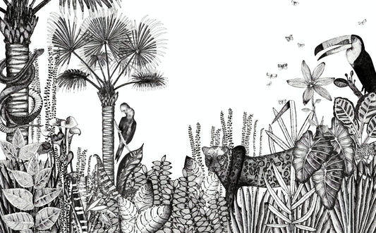 Matita a carbone art wallpaper tropical murales