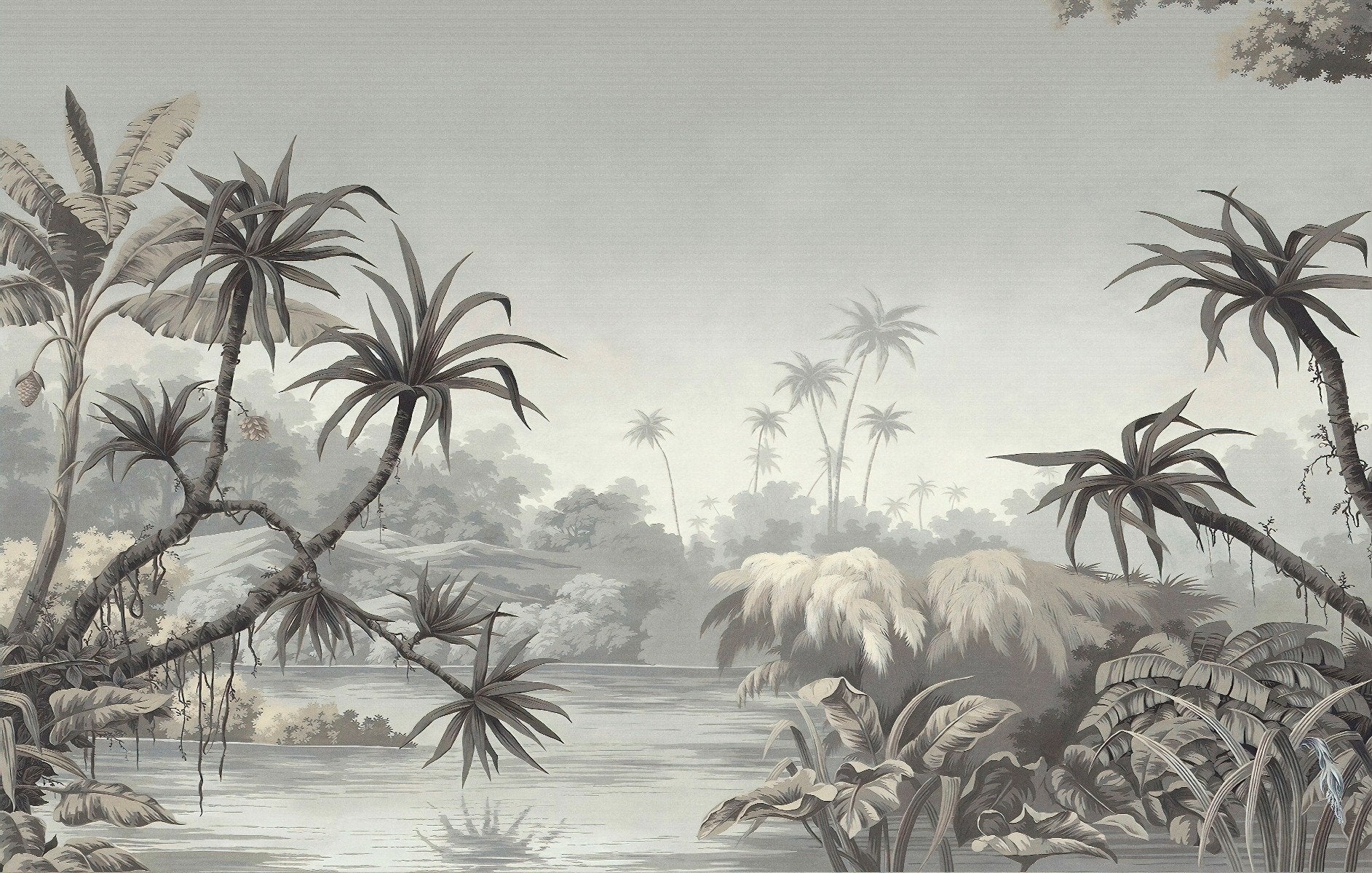 Tropical Countryside Wallpaper Murals in your room — zoomed