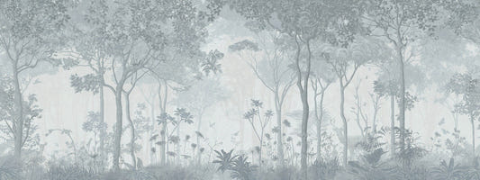 Fog-Filled Forest Scene Wallpaper Murals for Mystical Decor