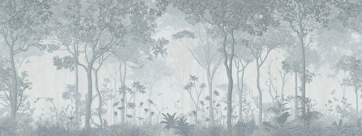 Fog-Filled Forest Scene Wallpaper Murals for Mystical Decor