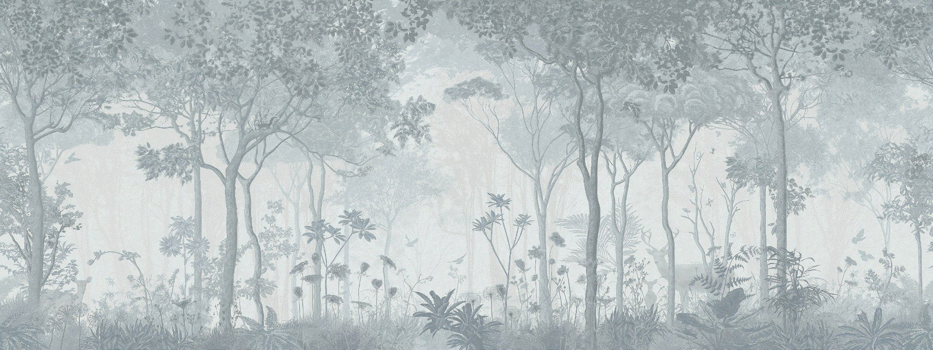 Fog-Filled Forest Scene Wallpaper Murals for Mystical Decor in your room — zoomed