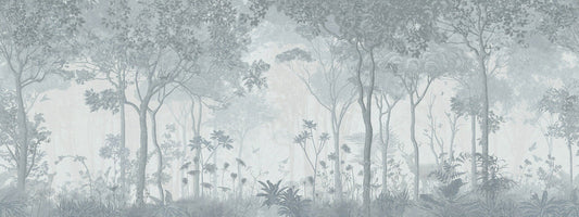 Sfondi della scena della foresta piena di nebbia Murales per arredamento mistico