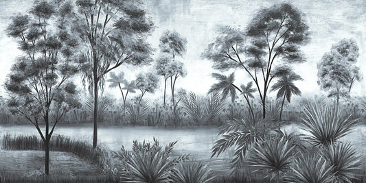 Gloomy Trees Textured Wallpaper Murals