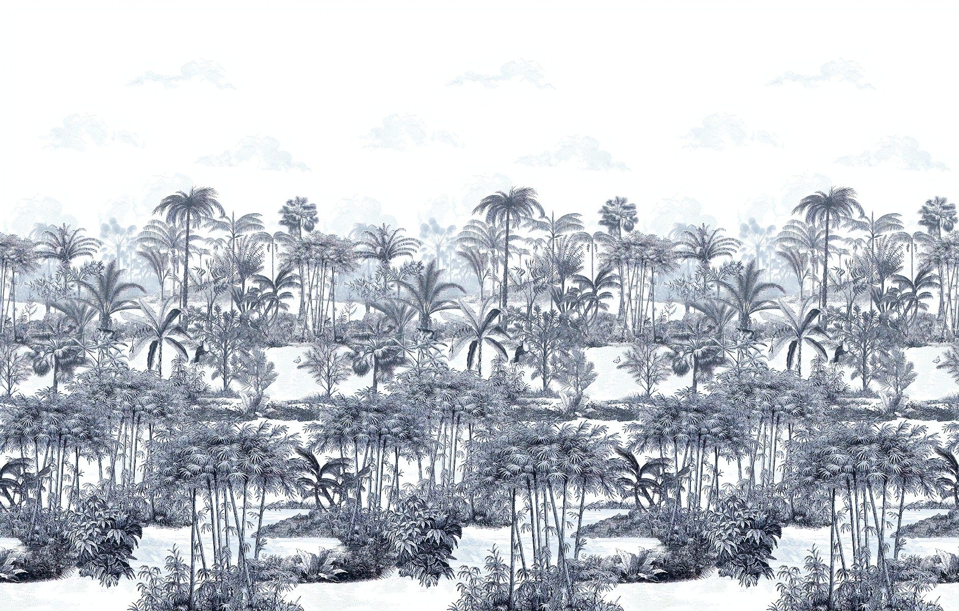 Blue Shades Palm Trees Wallpaper Murals