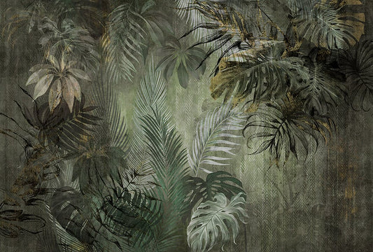 Fond d'écran symphonie de jungle vert luxuriant mural