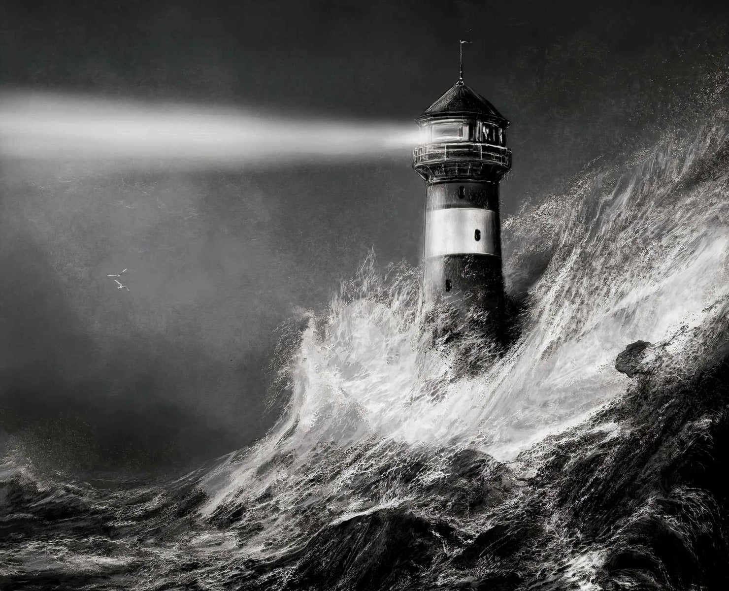 Black and White Peel and Stick Wallpaper – Lighthouse Design