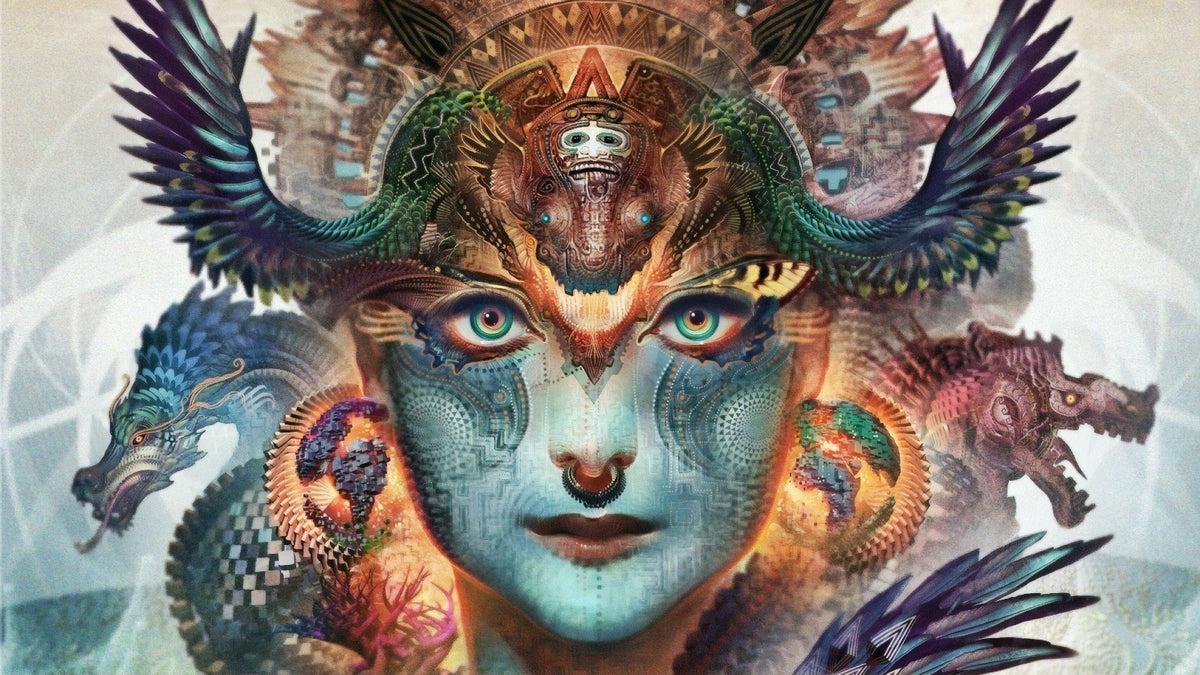 Artistic Lady Dragon Themed Face Wallpaper Mural in your room — zoomed