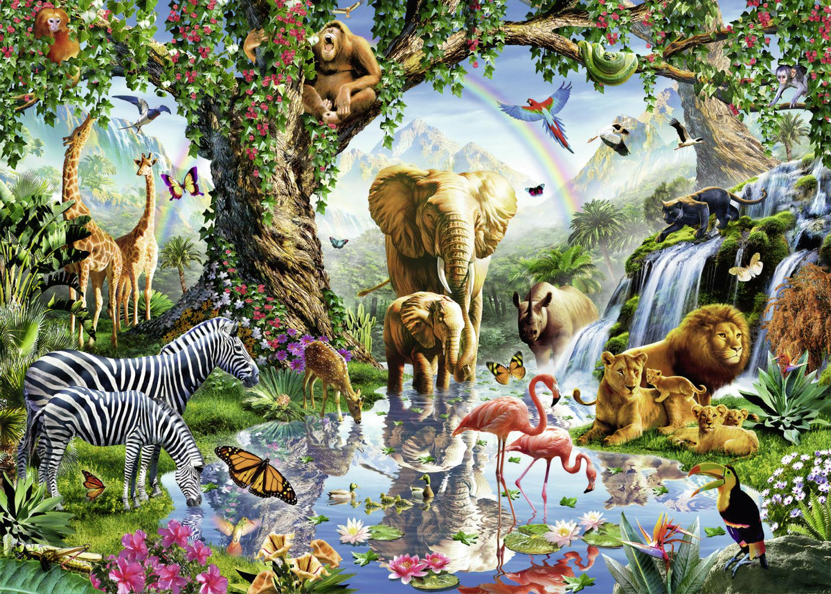 Levende vilde dyr i et jungle tapet in your room — zoomed
