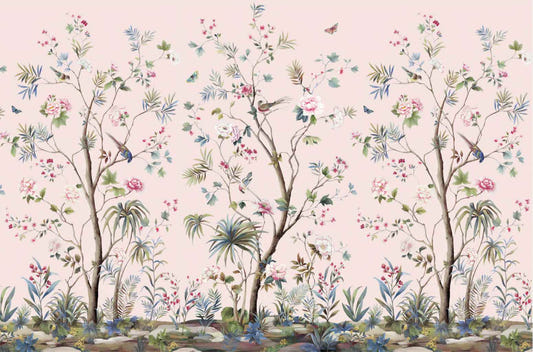 Sfondo in chinoiserie rosa