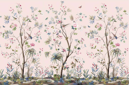 Pink Chinoiserie Wallpaper