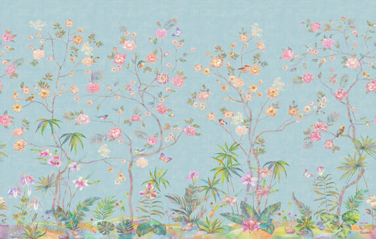 Fond d'écran de chinoiserie colorée