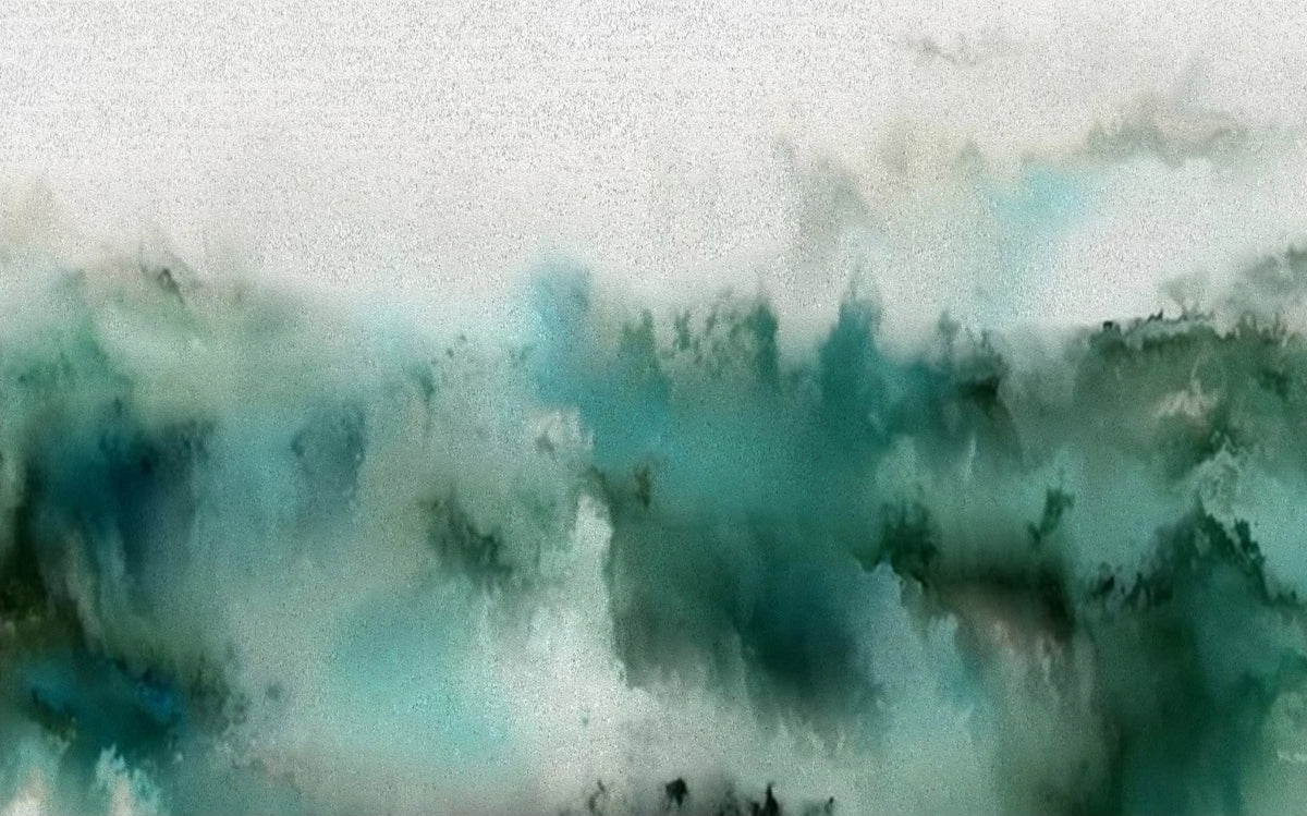 Türkis Aquarell Wallpaper Wandbild in your room