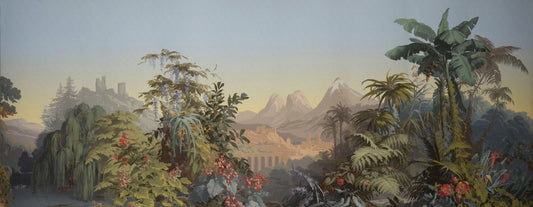 Foresta tropicale e montagne da parati murali