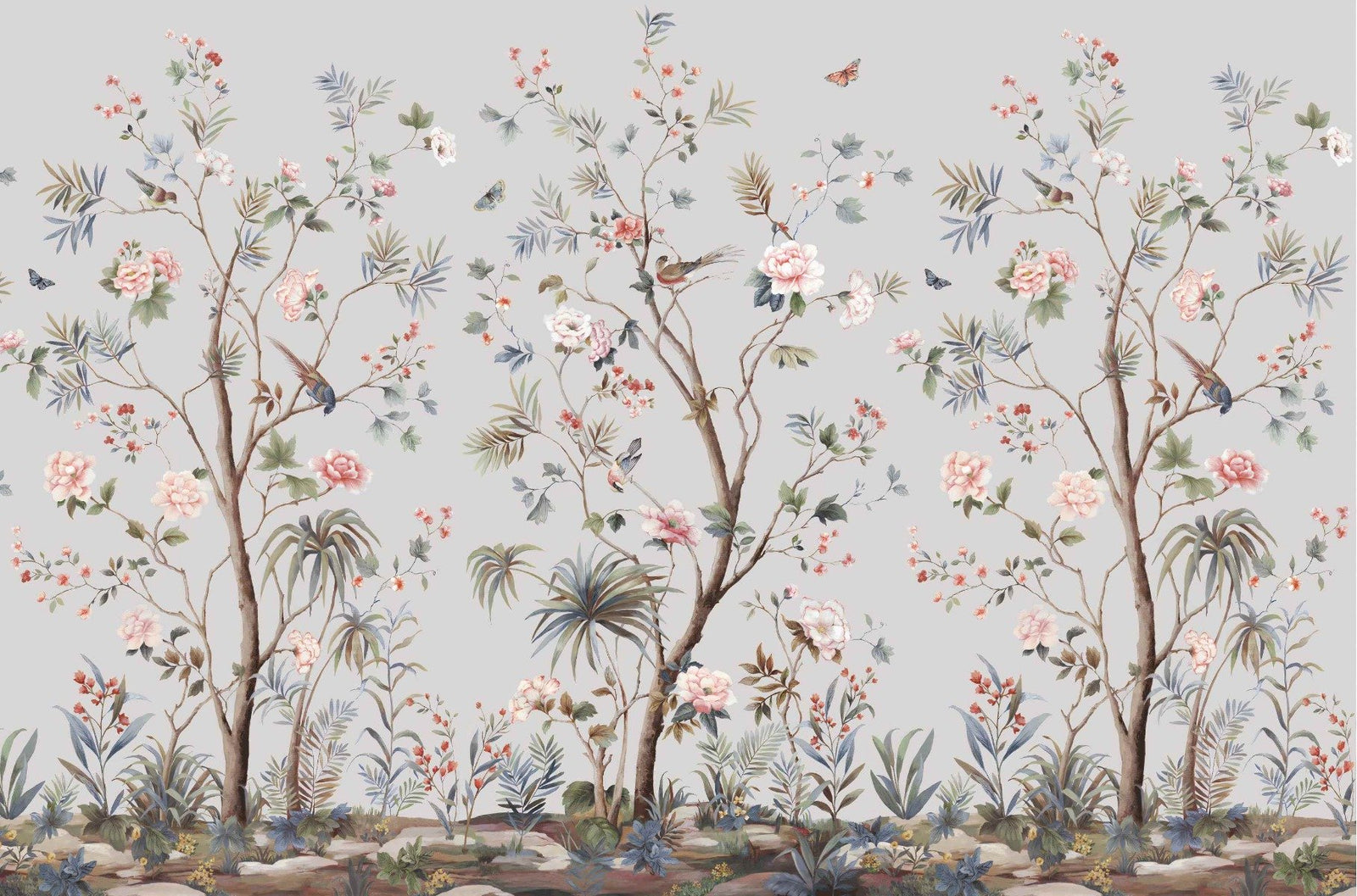 Chinoiserie kukka -suunnittelu Taustakuva Seinämaalaus