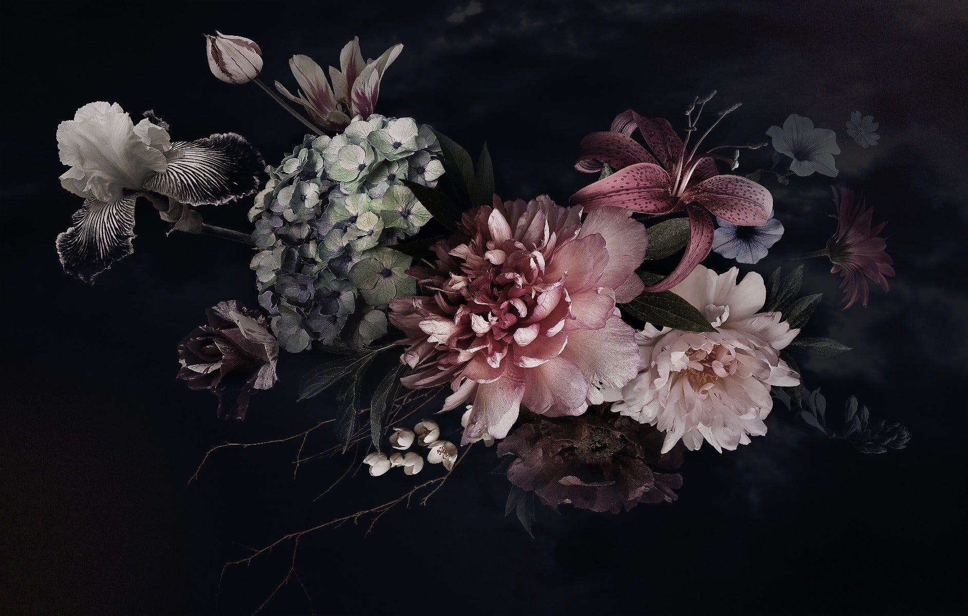 花瓶の壁紙の壁画 in your room — zoomed