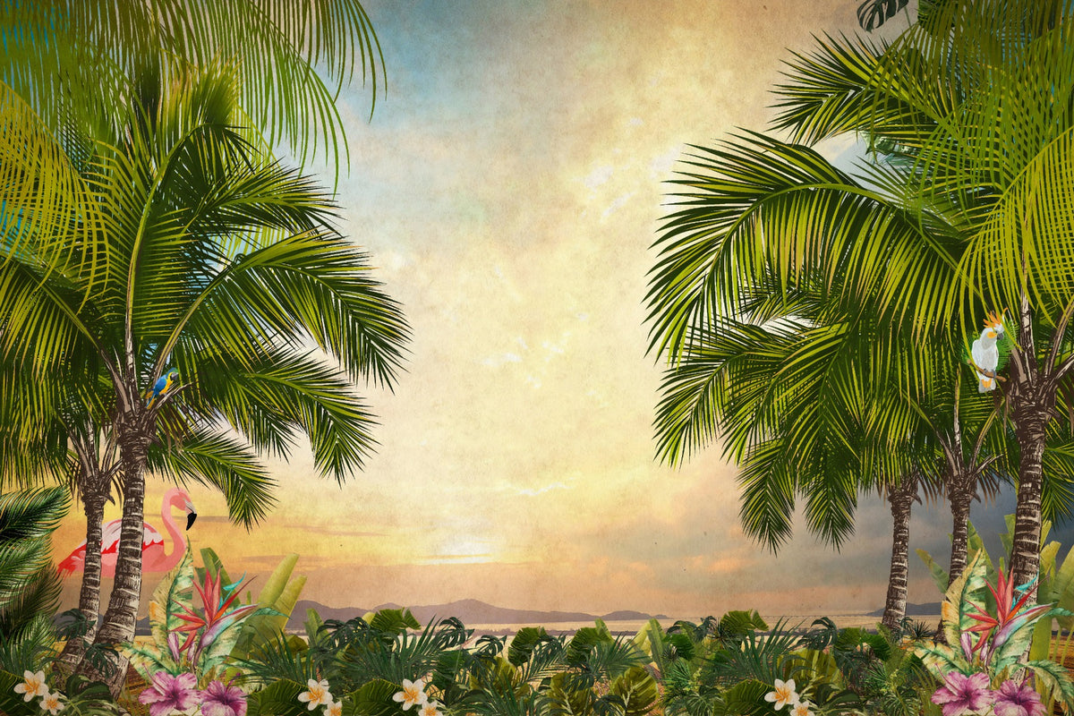 Somptueuses peintures de papier peint de coucher de soleil in your room — zoomed