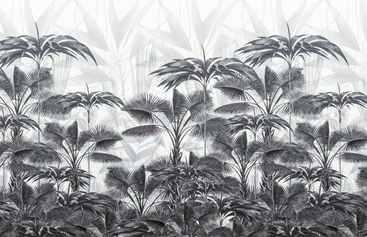 Murales da carta da parati folle tranquillo di palme tranquille