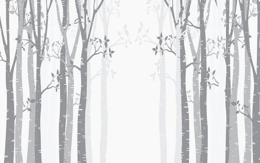 Gray Bamboo forest wallpaper mural