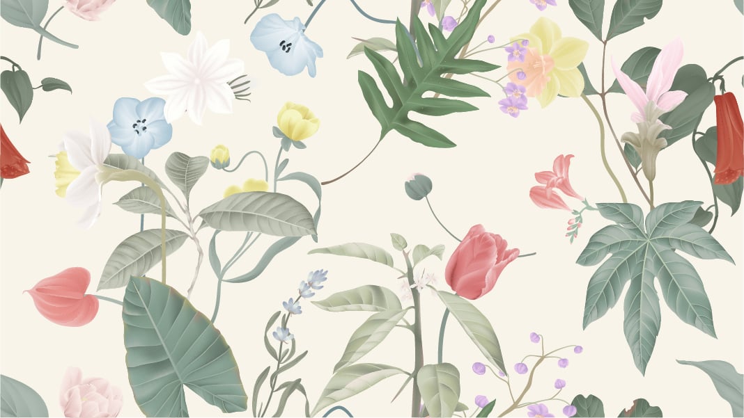 Murale vintage di fiori selvatici