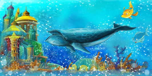 Whale Riff Wallpaper Wandbild