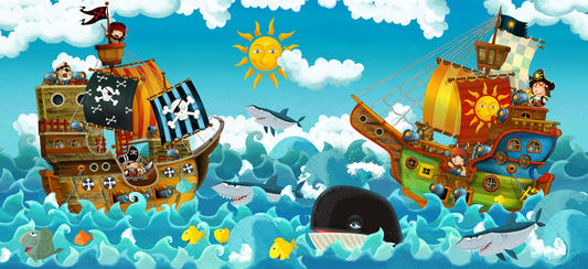 Pirati nel Murale del paraper del mare