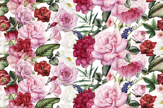 Trendy pink og rød rose tapet