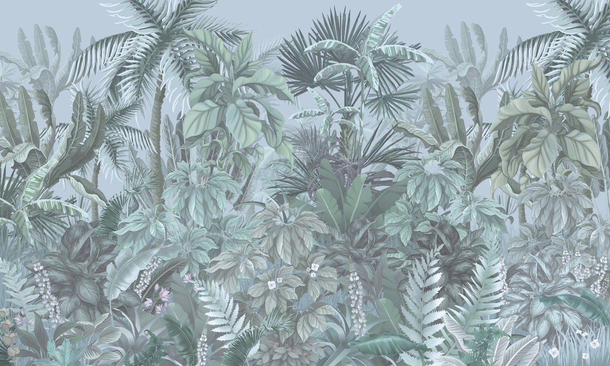 Papier peint de forêt de feuilles tropicales vertes. in your room