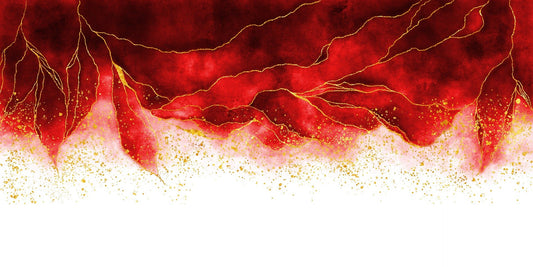 Watercolor Hanging Red Spilled & Brushed Wallpaper Mural
