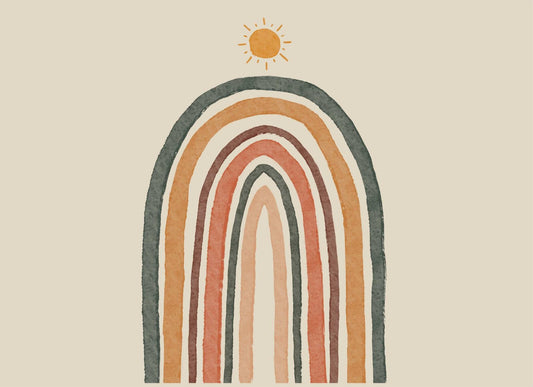 Boho Rainbow Nursery Tapete