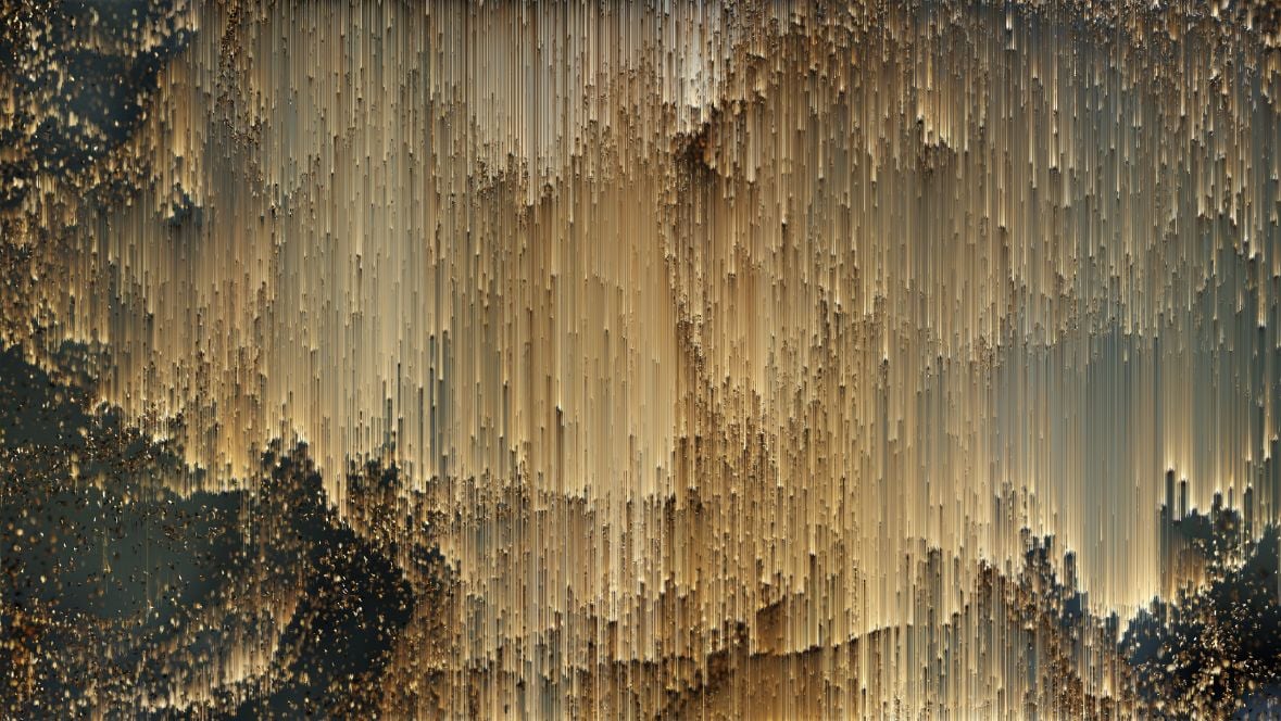 Goldene fallende leichte Pixel Tapeten Wandbilder