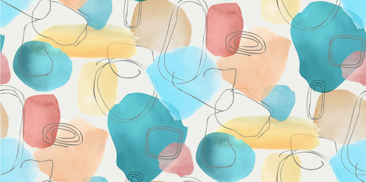 Abstrakte Formen in Aquarell bunte Tapete