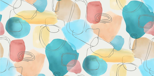 Forme astratte in carta da parati colorato di acquerello