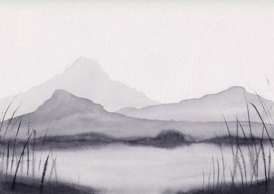 Aquarell Berg Malerei Tapete