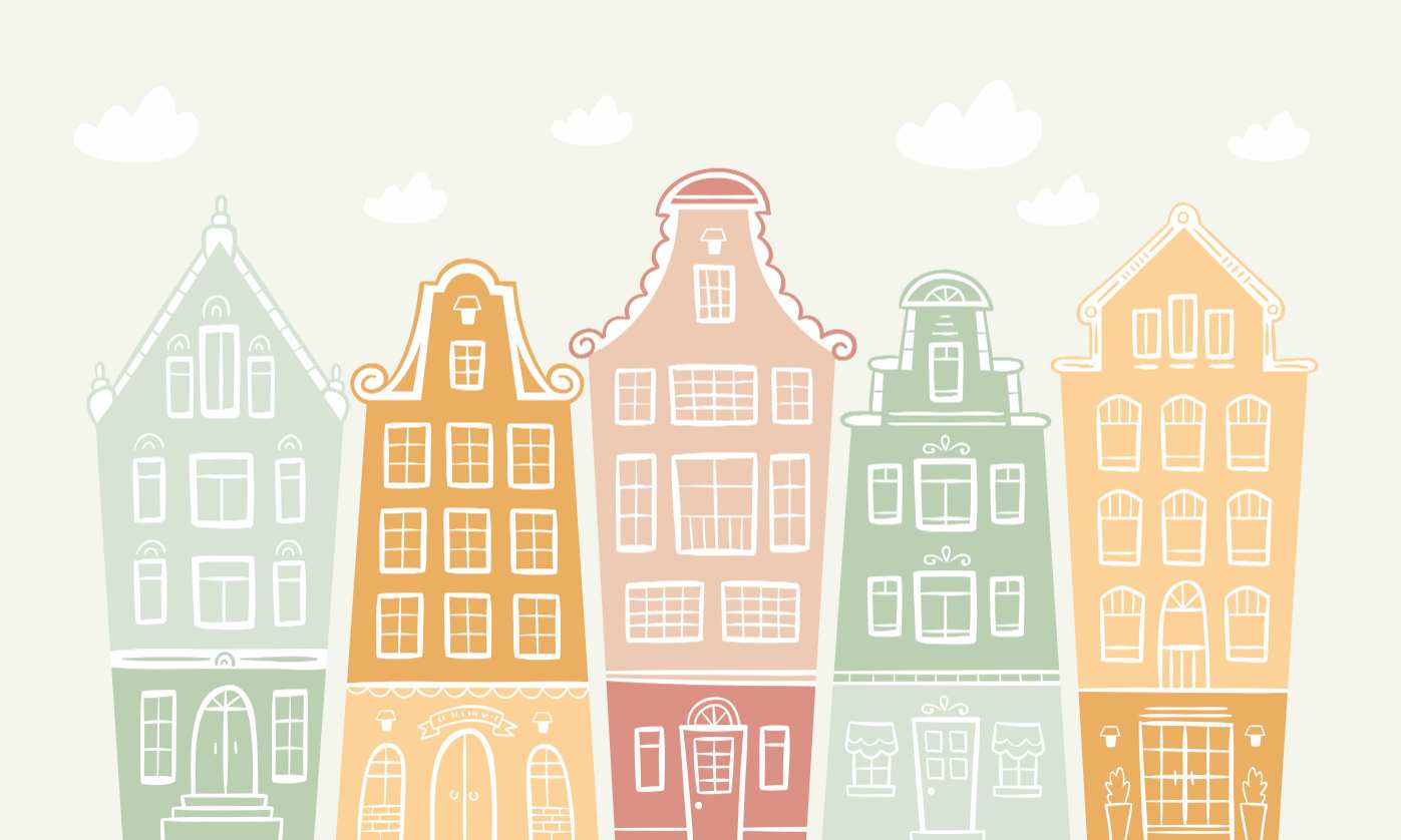 Trendy Kids Room Building Wallpaper Murals
