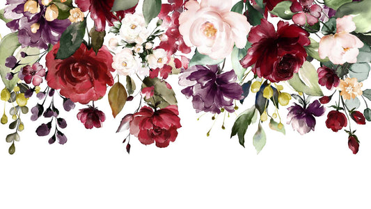 Red and Pink Floral Wallpaper Mural