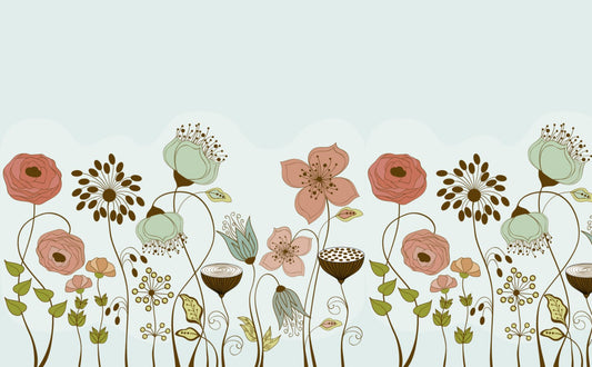 Abstrakte Blumenwallpaper Wandbild