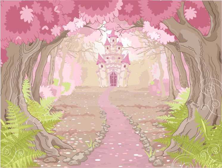 ファンタジー城の壁紙壁画